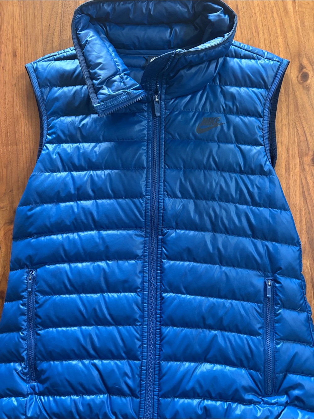 Nike Blue Quilted Puffer Vest